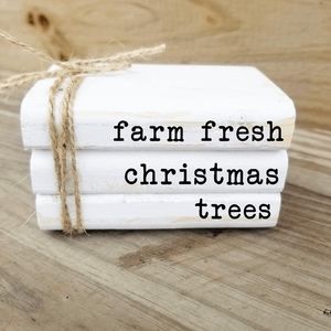 Mini stacked wood books